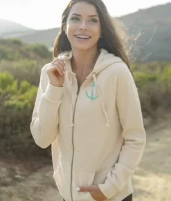 Women'S Ridiculously Soft Graphic California Wave Wash Full Zip Hoodie | Sc Anchor