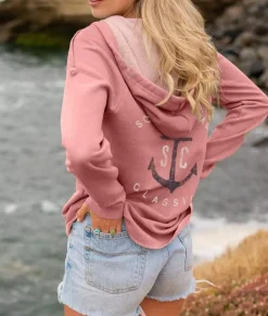 Women'S Ridiculously Soft Graphic California Wave Wash Full Zip Hoodie | Sc Anchor