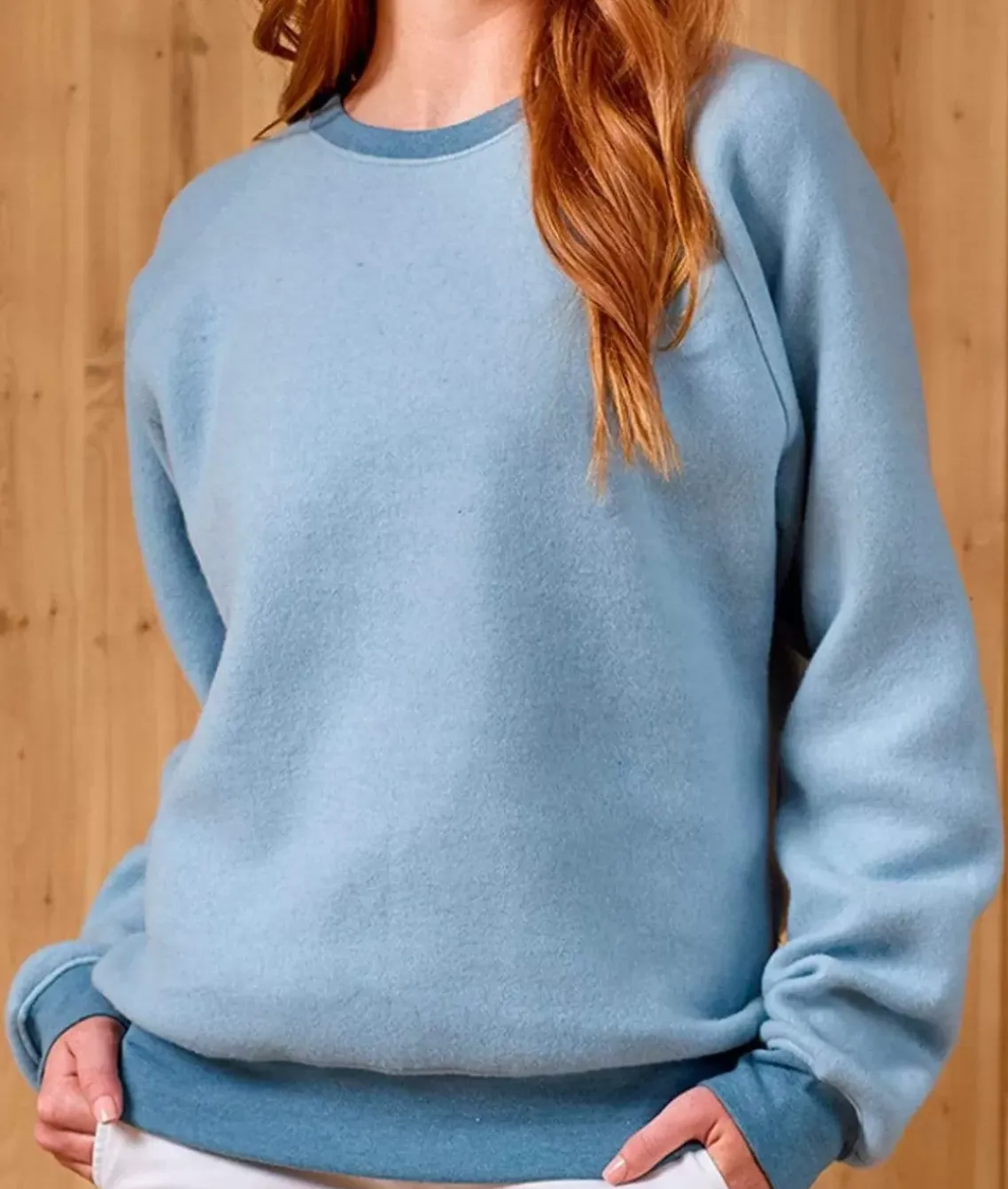Women'S Ridiculously Soft Inside Out Crew Neck Pullover Sweatshirt