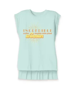 Women'S Ridiculously Soft Flowy Rolled Cuffs Graphic Muscle Tee | Incredible Woman