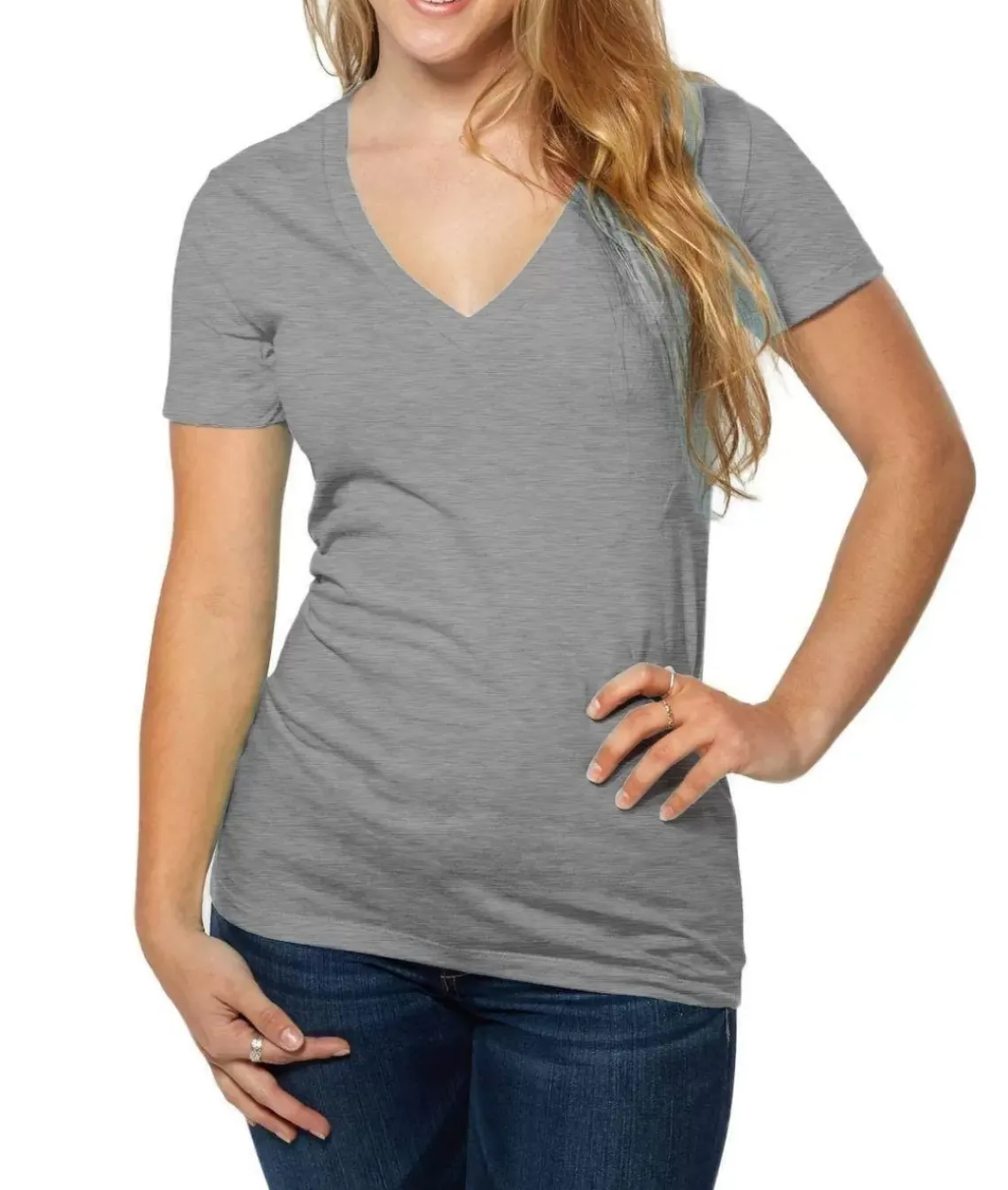 Women'S Ridiculously Soft Deep V-Neck T-Shirt