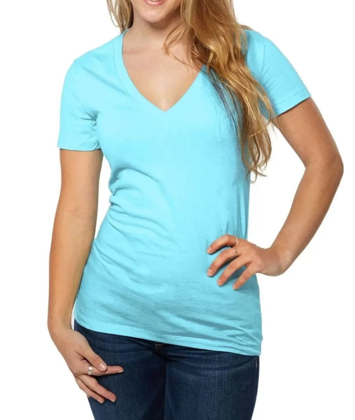 Women'S Ridiculously Soft Deep V-Neck T-Shirt