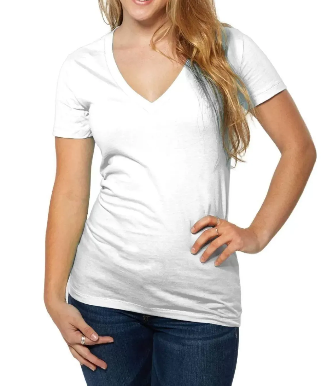Women'S Ridiculously Soft Deep V-Neck T-Shirt