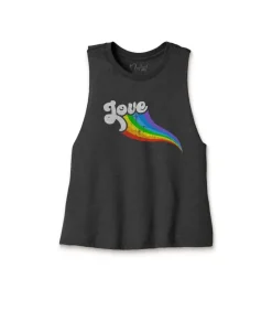 Women'S Ridiculously Soft Cropped Graphic Racerback Tank | Love