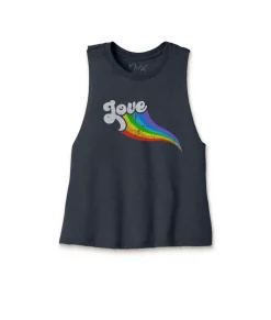 Women'S Ridiculously Soft Cropped Graphic Racerback Tank | Love