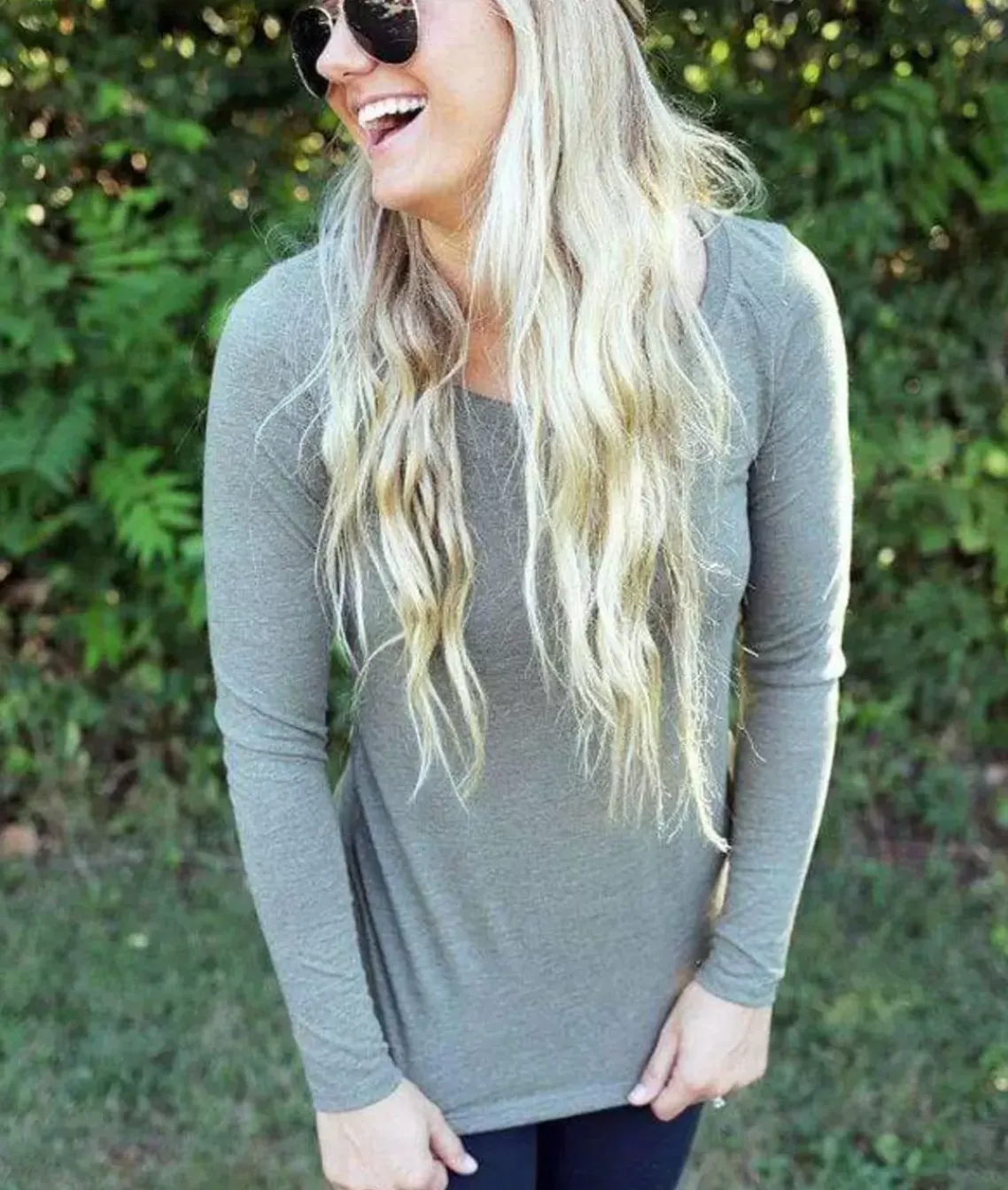 Women'S Ridiculously Soft Lightweight Long Sleeve Scoop-Neck T-Shirt