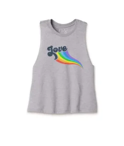 Women'S Ridiculously Soft Cropped Graphic Racerback Tank | Love
