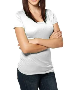 Women'S Ridiculously Soft Lightweight Deep Scoop-Neck T-Shirt