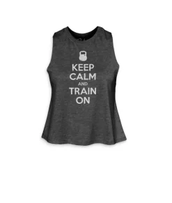 Women'S Ridiculously Soft Cropped Racerback Graphic Tank | Keep Calm