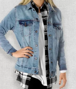 Women'S Soft Oversized Vintage Denim Jacket