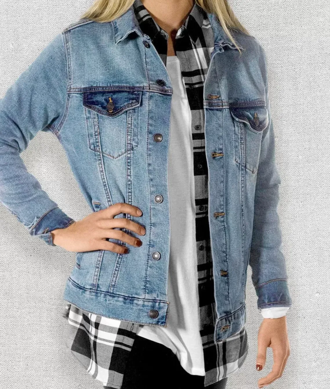 Women'S Soft Oversized Vintage Denim Jacket